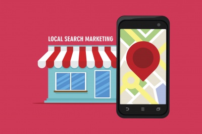 local search marketing listing mobile view vector icon