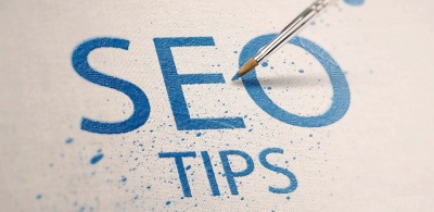 blue seo tips words written on material