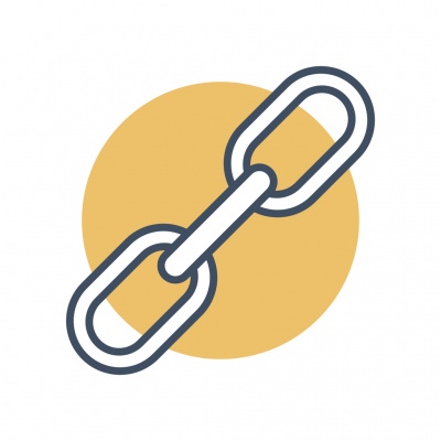2 links in a chain vector icon