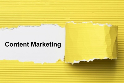 content marketing text yellow background